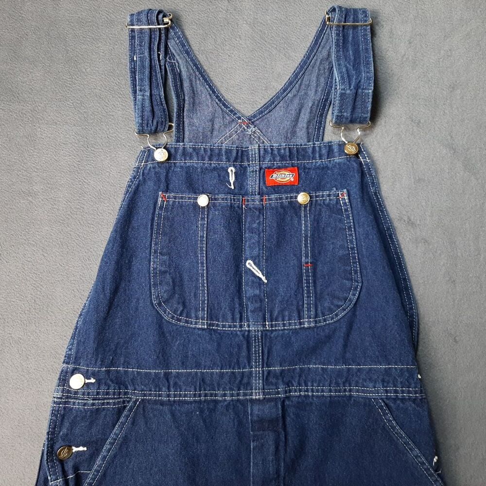 Dickies Overalls Mens 30x30 Large Blue Denim Coveralls Farm Work Workwear